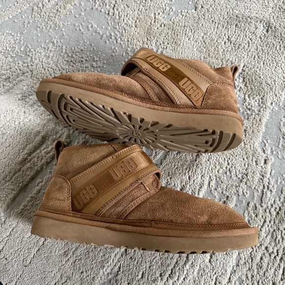 UGG Neumel Snapback Suede leather Chukka short Boots Chestnut Brown pull on 9 main image 12